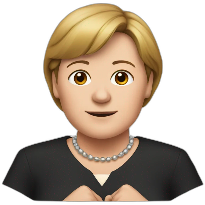 merkel holding her hands in the triangle emoji