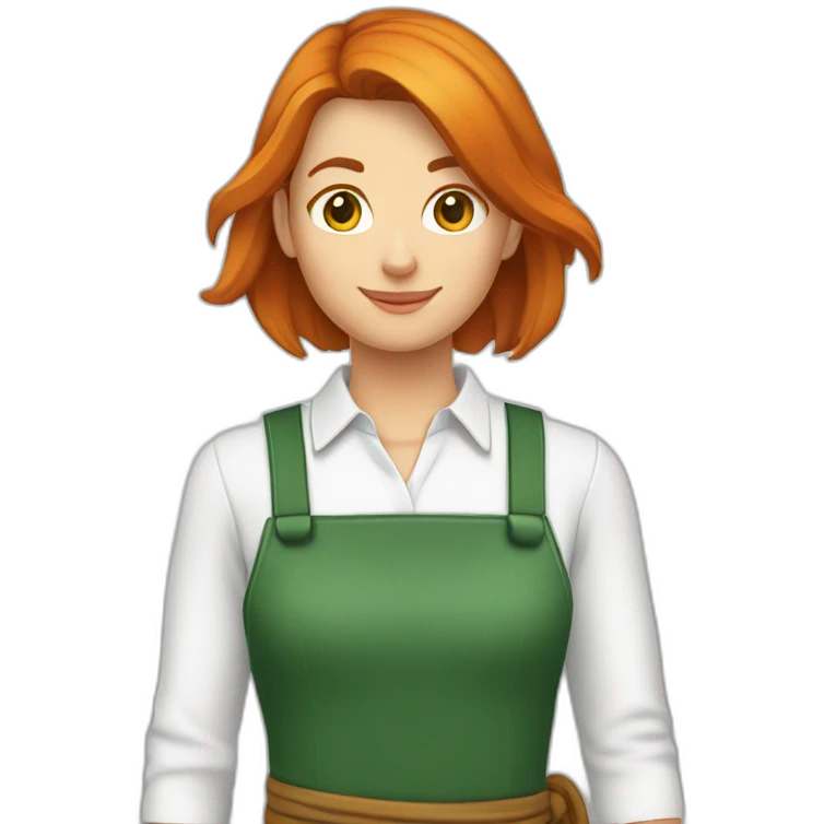 Rousse avec un tablier emoji