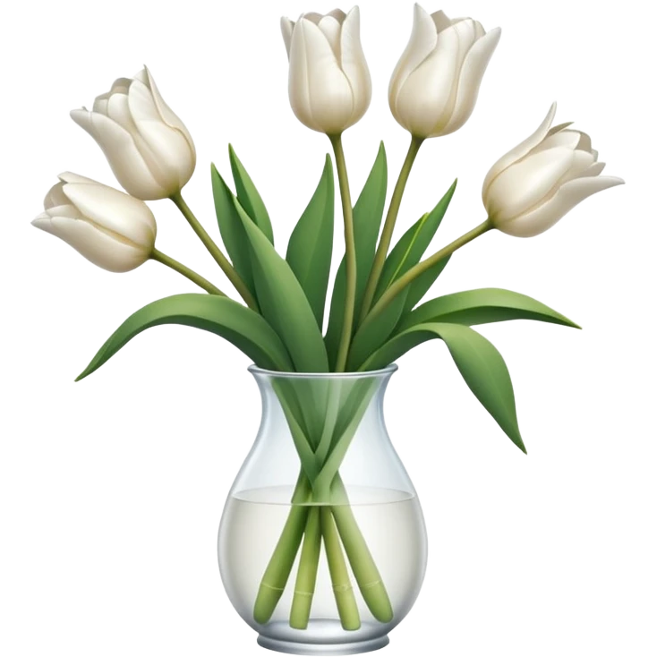 white tulips 
 emoji