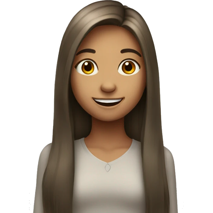 smiling girl with long hair emoji