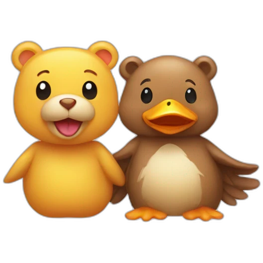 Duck and bear baby emoji