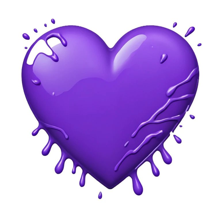 purple heart with a paint splatter emoji