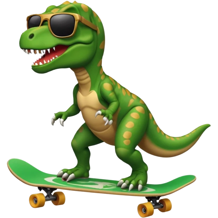 T rex riding a skateboard with sunglasses  emoji