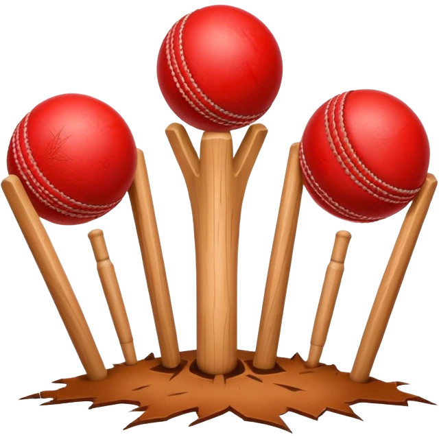 real cricket 3 stumps hit by single cricket ball emoji