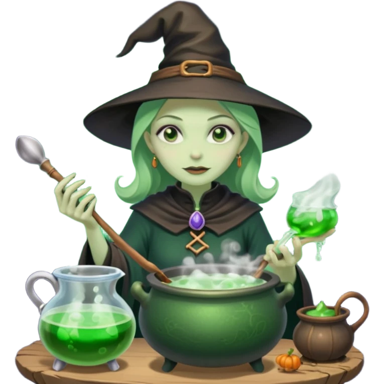 green witch cooking potion emoji