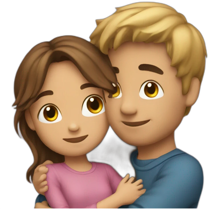 Me hugging a girl emoji