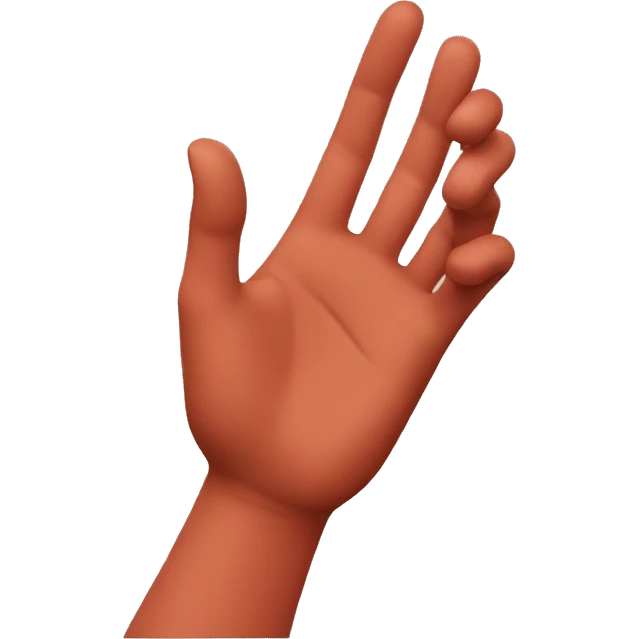 a hand touching a red brick of modeling clay emoji