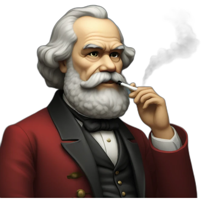karl marx smokes a pipe emoji