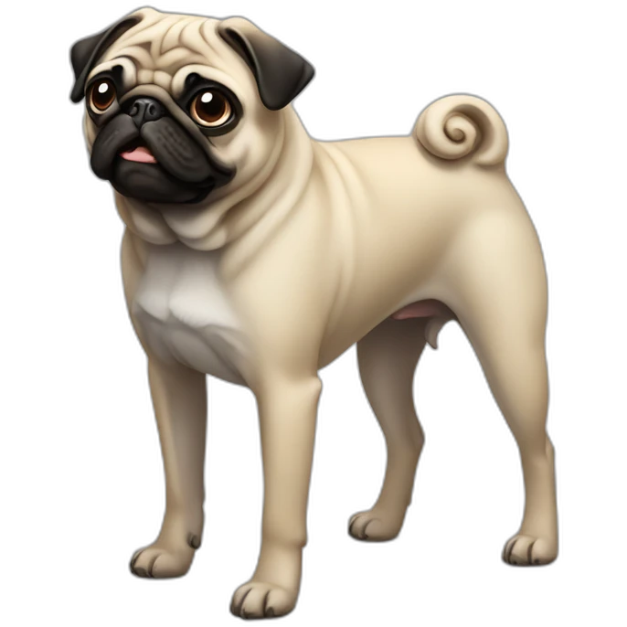 Three legged pug emoji