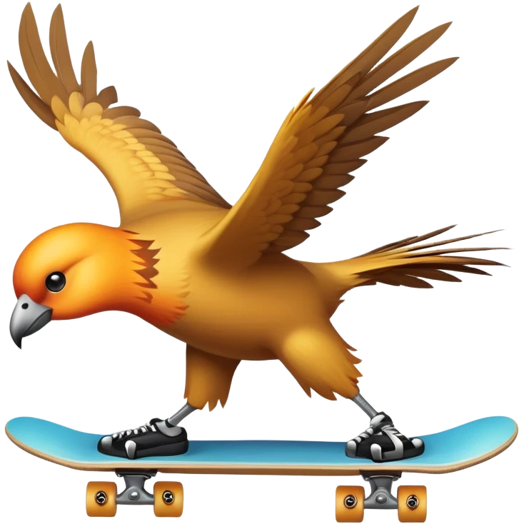 Bird skateboarding emoji