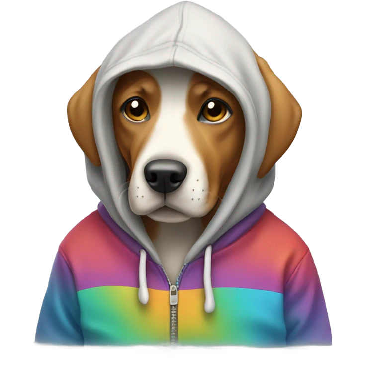 Dog wearing hoodie emoji