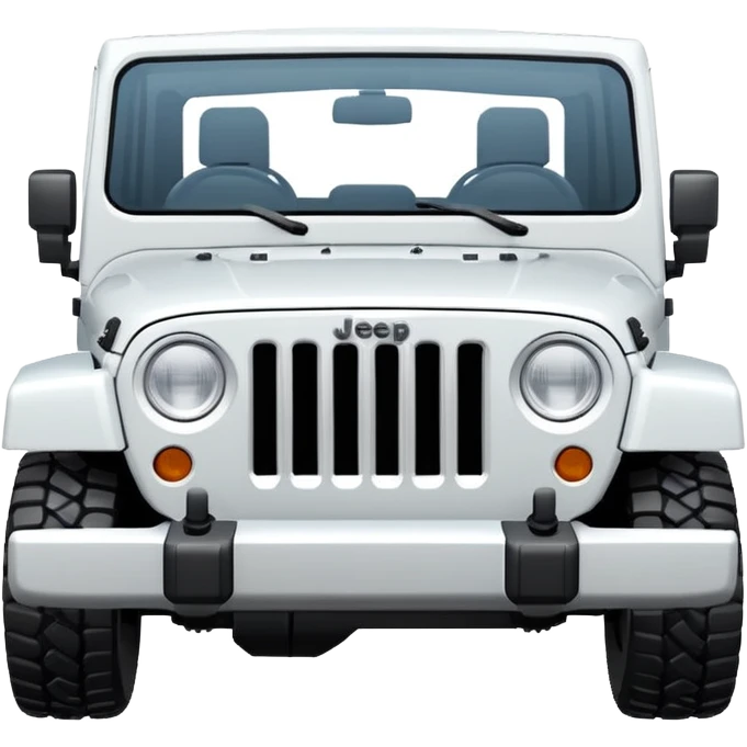 White outline jeep front emoji