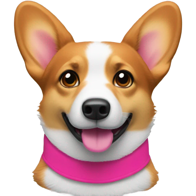 Tri color corgi pink vest emoji
