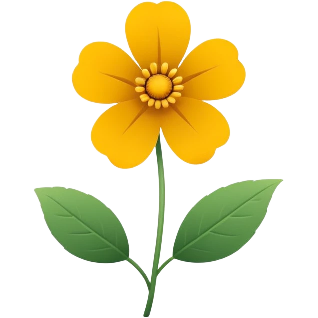Minimalistic flat vector icon, iOS style, thin black contour on white background. Single flower with leaves, symbolizing floristry. Clean, elegant, no text, no shadows.
 emoji