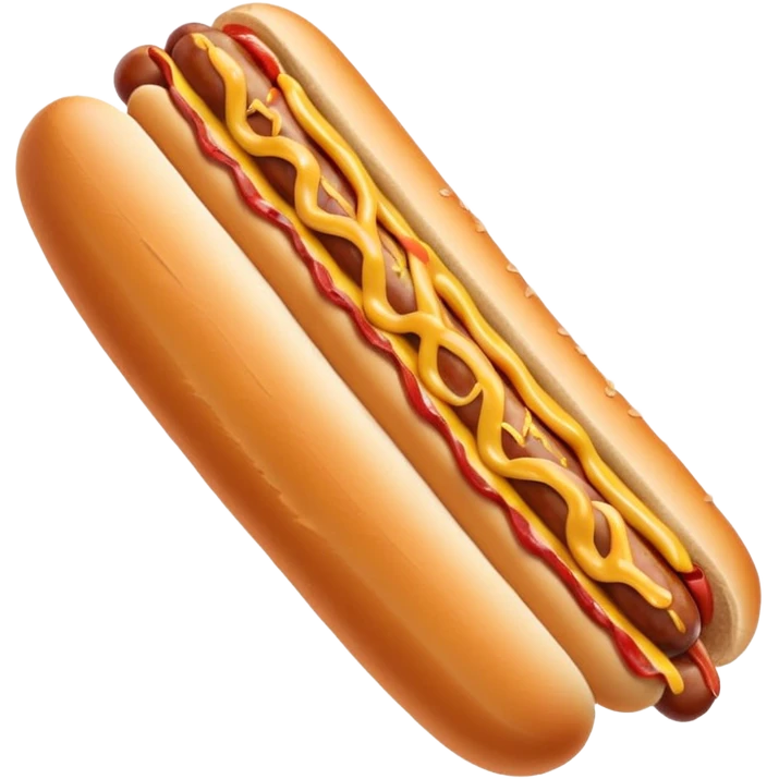 bacon wrapped hotdog with mustard drizzle emoji