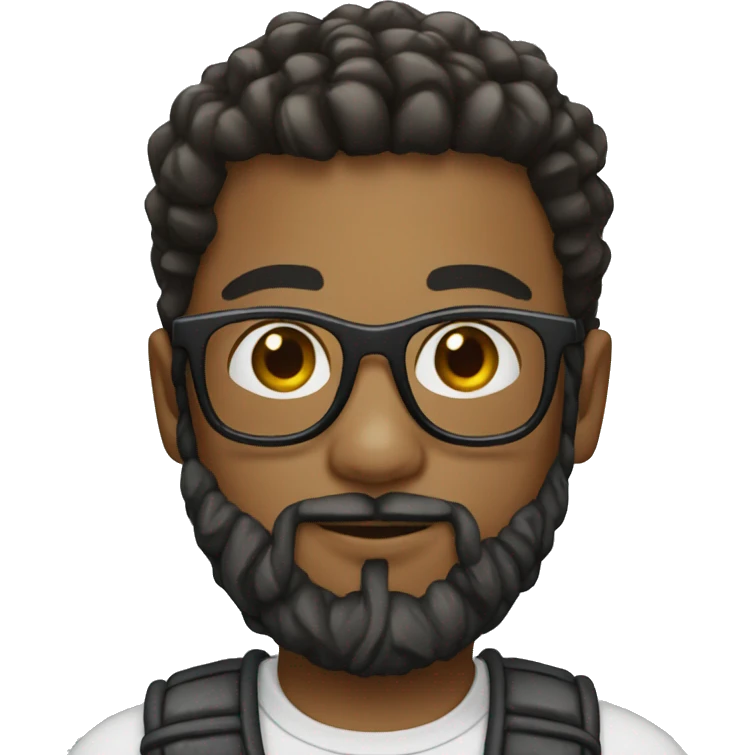 Boy with beard and specs wearing icey chains emoji