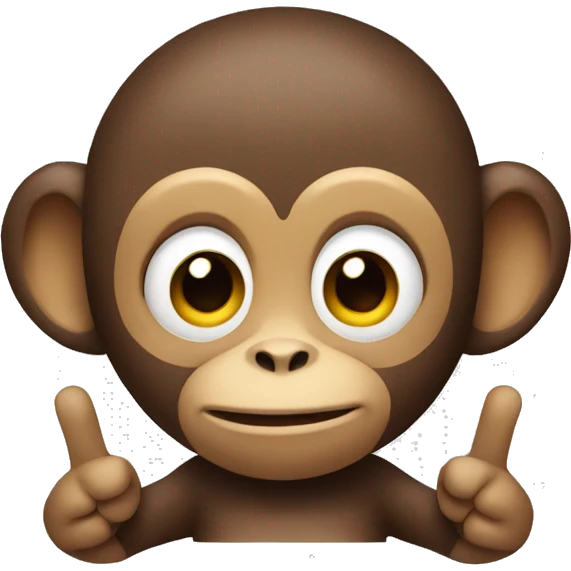 Monkey with a peace sign on its hands emoji