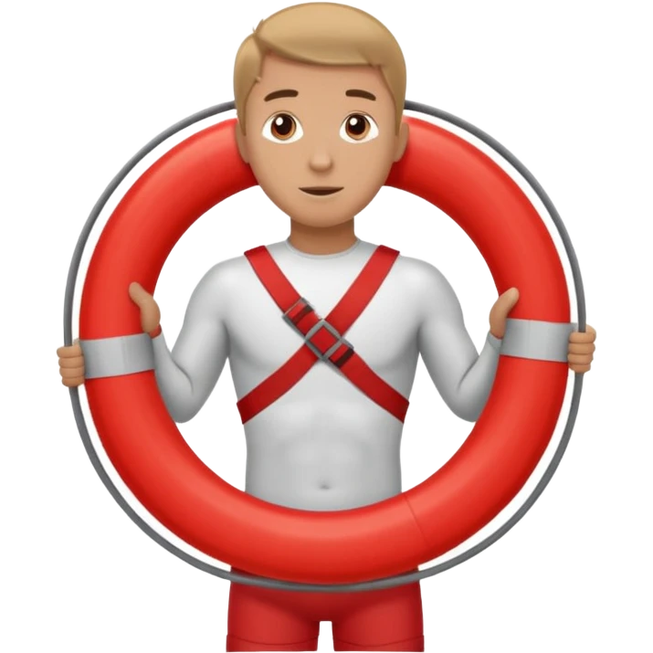 Lifeguard Holding Rescue Tube circle  emoji