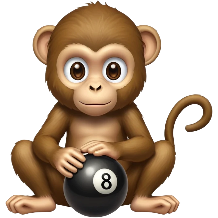 Monkey playing 8 ball  emoji