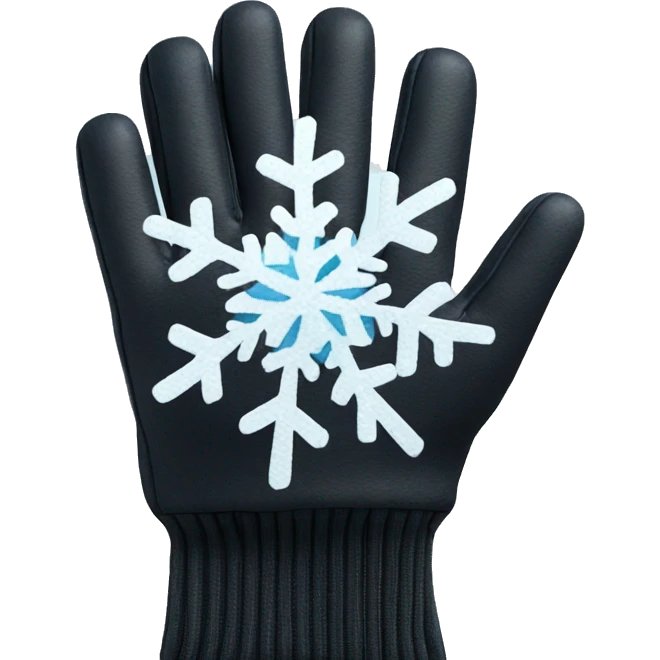 Snowflakes on gloves emoji