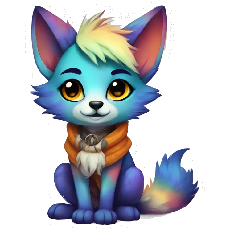 Cool cute Kawaii edgy colorful anthro fantasy animal fursona by griffsnuff & LiLaiRa & Falvie full body emoji