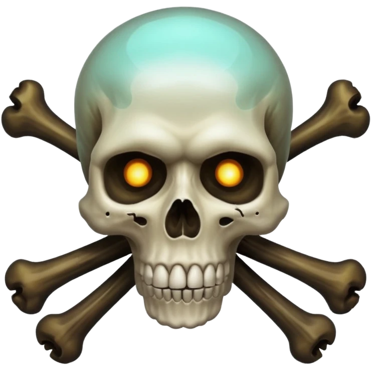 
a poisonous cloud of gas, dark swamp color, with an image of a skull and two crossed bones behind the skull emoji
