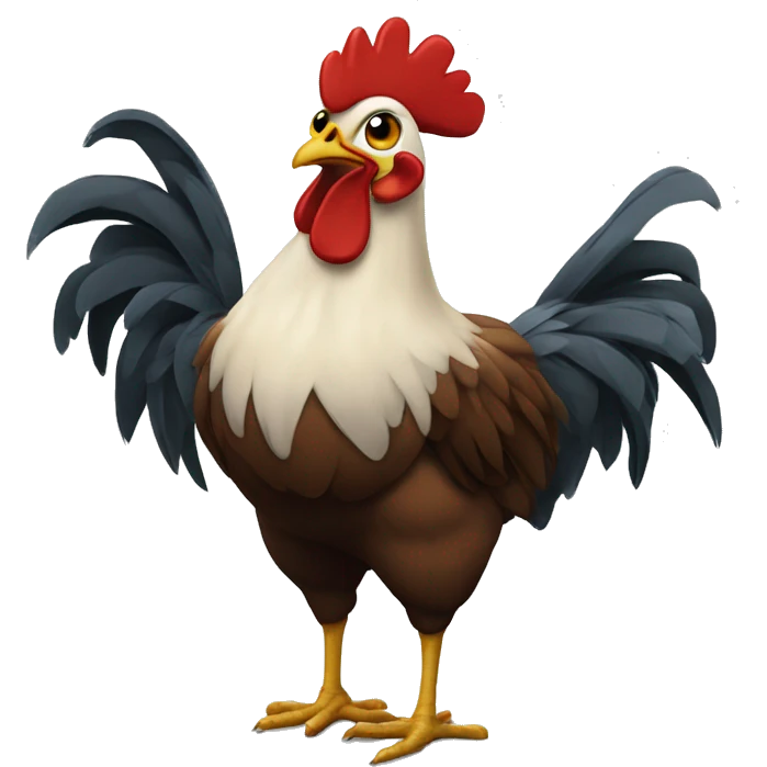 Pollo arriba de un cohete emoji