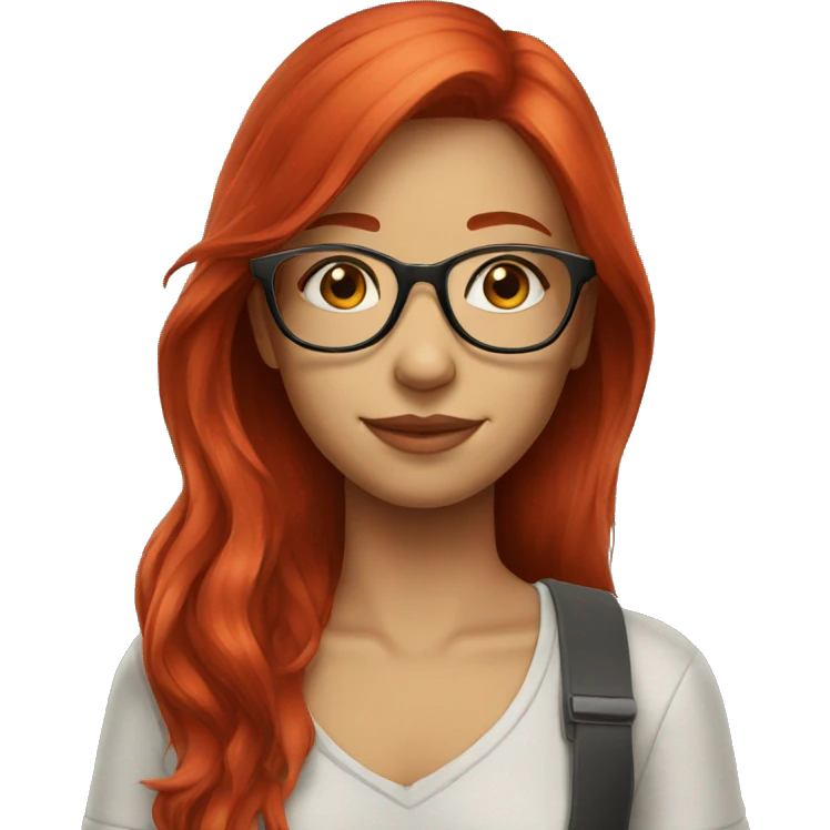 girl glasses red hair emoji