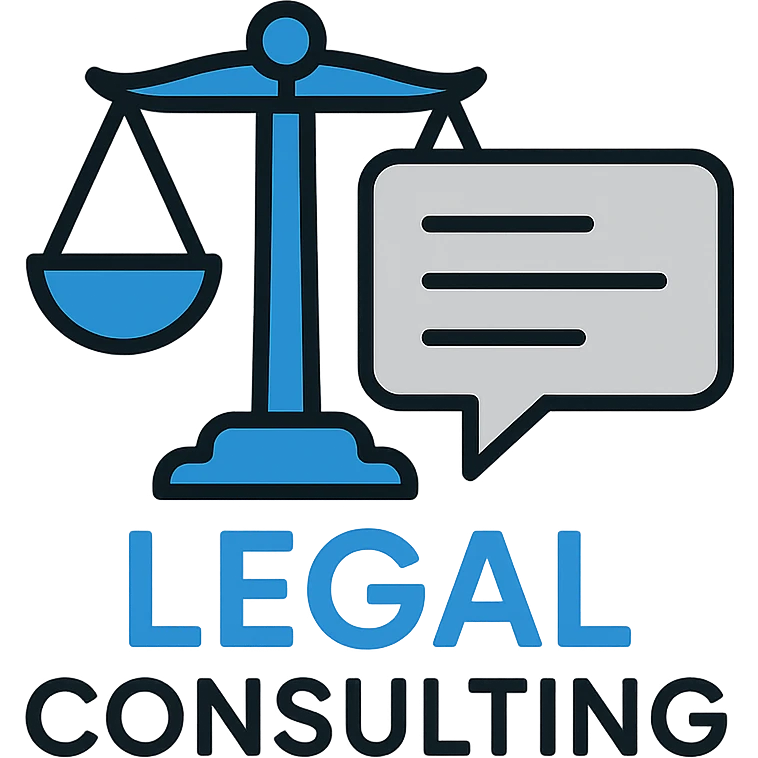 legal consulting logo, modern, clean, blue and gray color scheme, professional, minimal, suitable for a law firm or legal advisor emoji