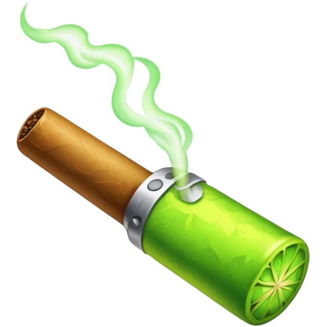 Lime green smoking blunt emoji