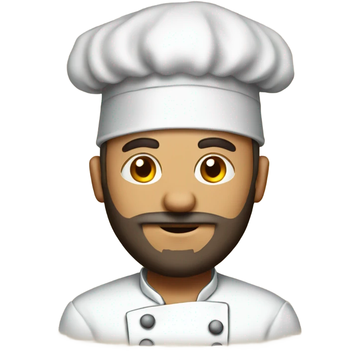 male portrait with beard with chef hat emoji