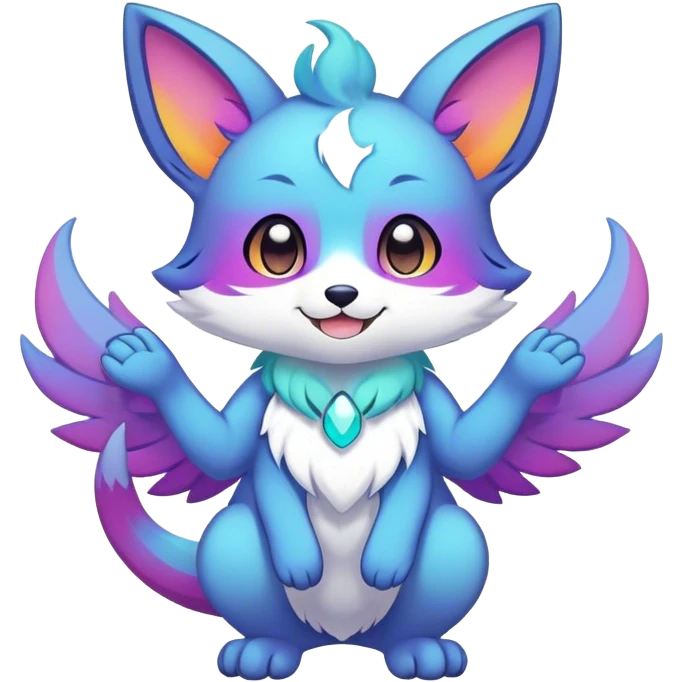 Kawaii colorful ethereal anthro fursona Fakemon emoji