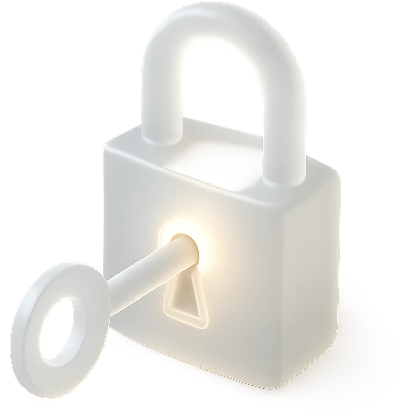 Closed padlock with a key inserted into it emoji