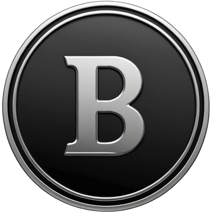 Emoji icon of a metal coin with engraved letter 8, minimalist style, isolated, only black color emoji