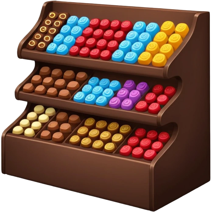 supermarket stand with chocolates and sweets emoji