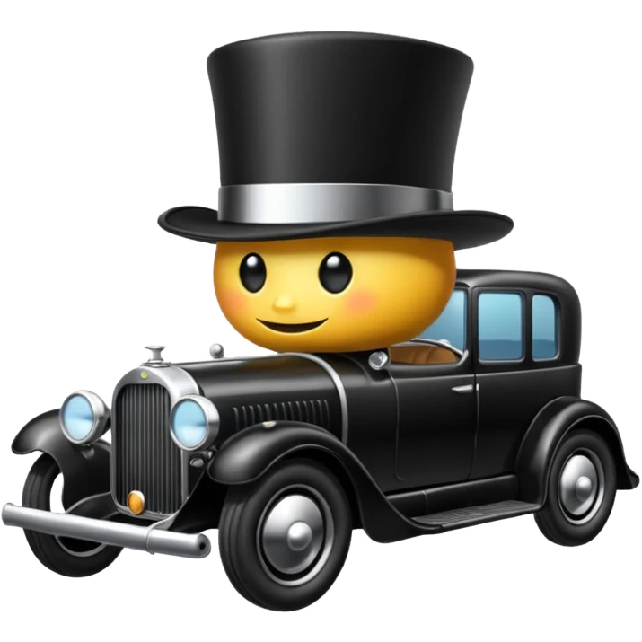 A car in a tophat emoji