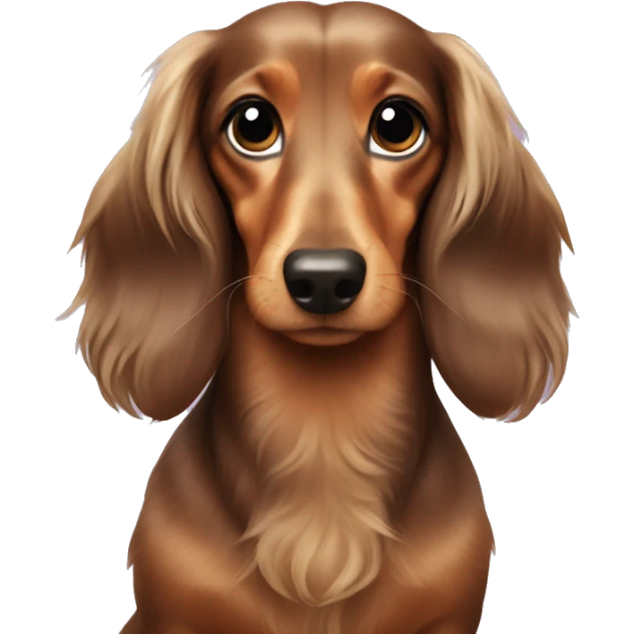 Long haired miniature dachshund emoji