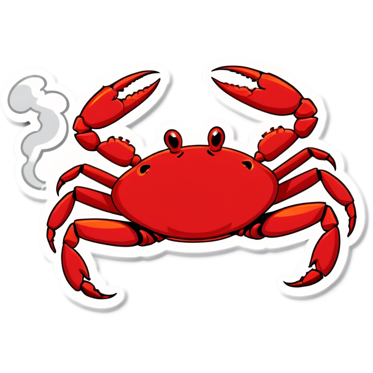 Red Crab smoking cigarette  emoji