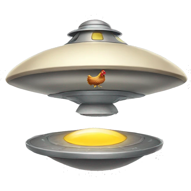 chicken in a flying saucer emoji