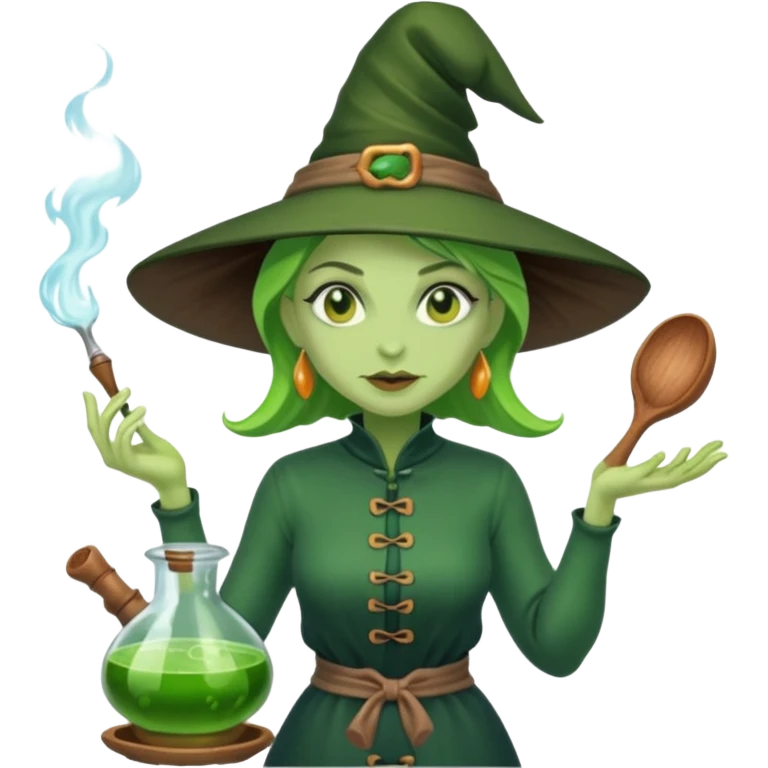 green witch cooking potion emoji