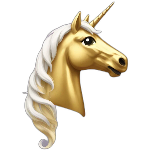 Gold unicorn emoji