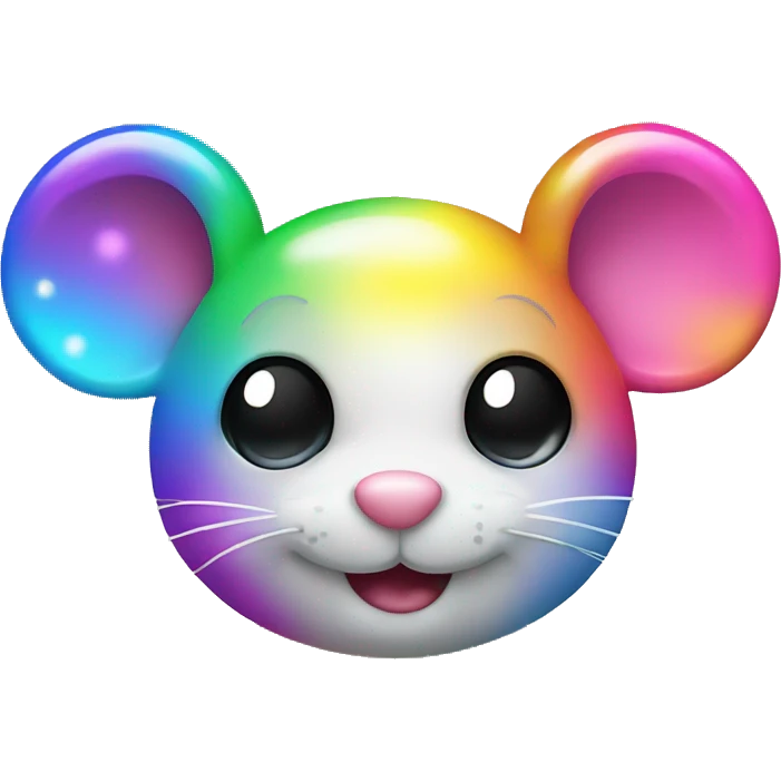 rainbow, sparkle, neon, shimmer, bright, colorful, cute, mouse emoji