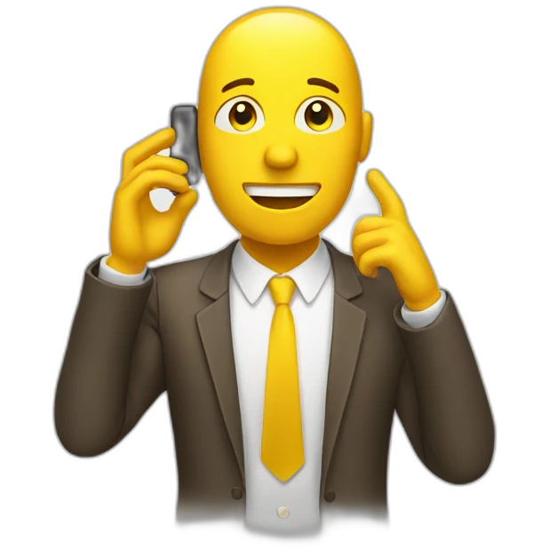 yellow man talking on smartphone emoji