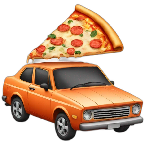 Pizza with car emoji