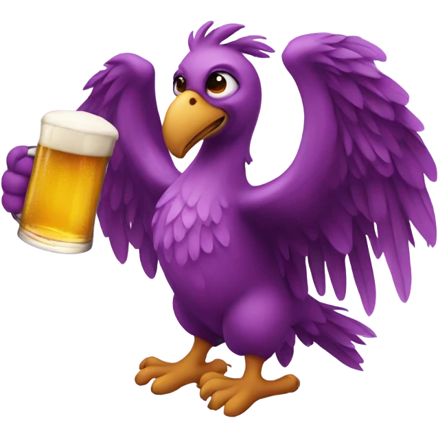 mauve phoenix with a beer emoji
