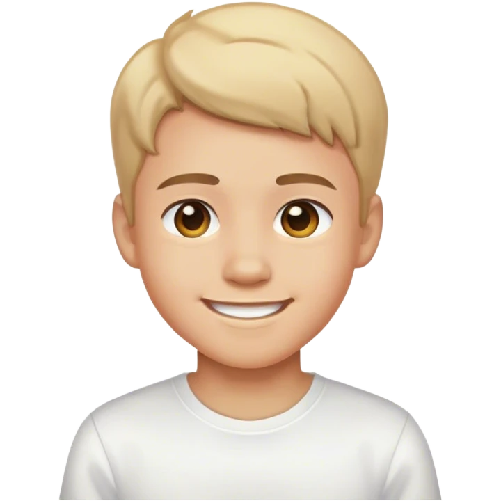smiling boy in white shirt emoji