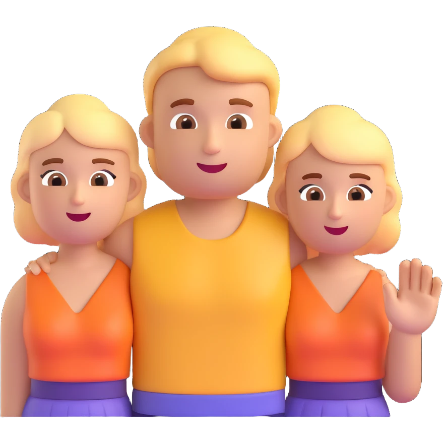 Edit the image to show only the upper bodies (chest up) of the two people acting, keep the 3D emoji style, maintain the same scene and expressions, with no background. emoji