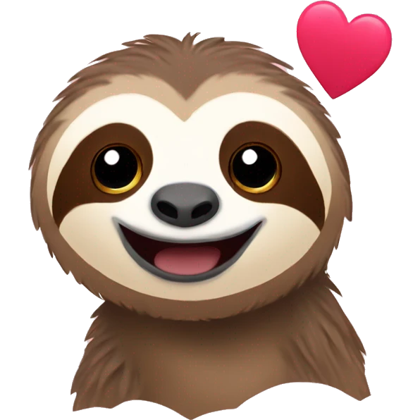 Sloth with hearts emoji