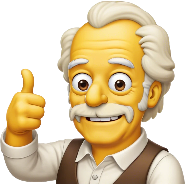 Grandpa Abe Simpson's face with a smile, giving a thumbs-up emoji