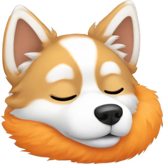 Orange fluffy husky sleeping  emoji